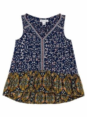 Patrons of Peace Boho Floral Tiered Top | S